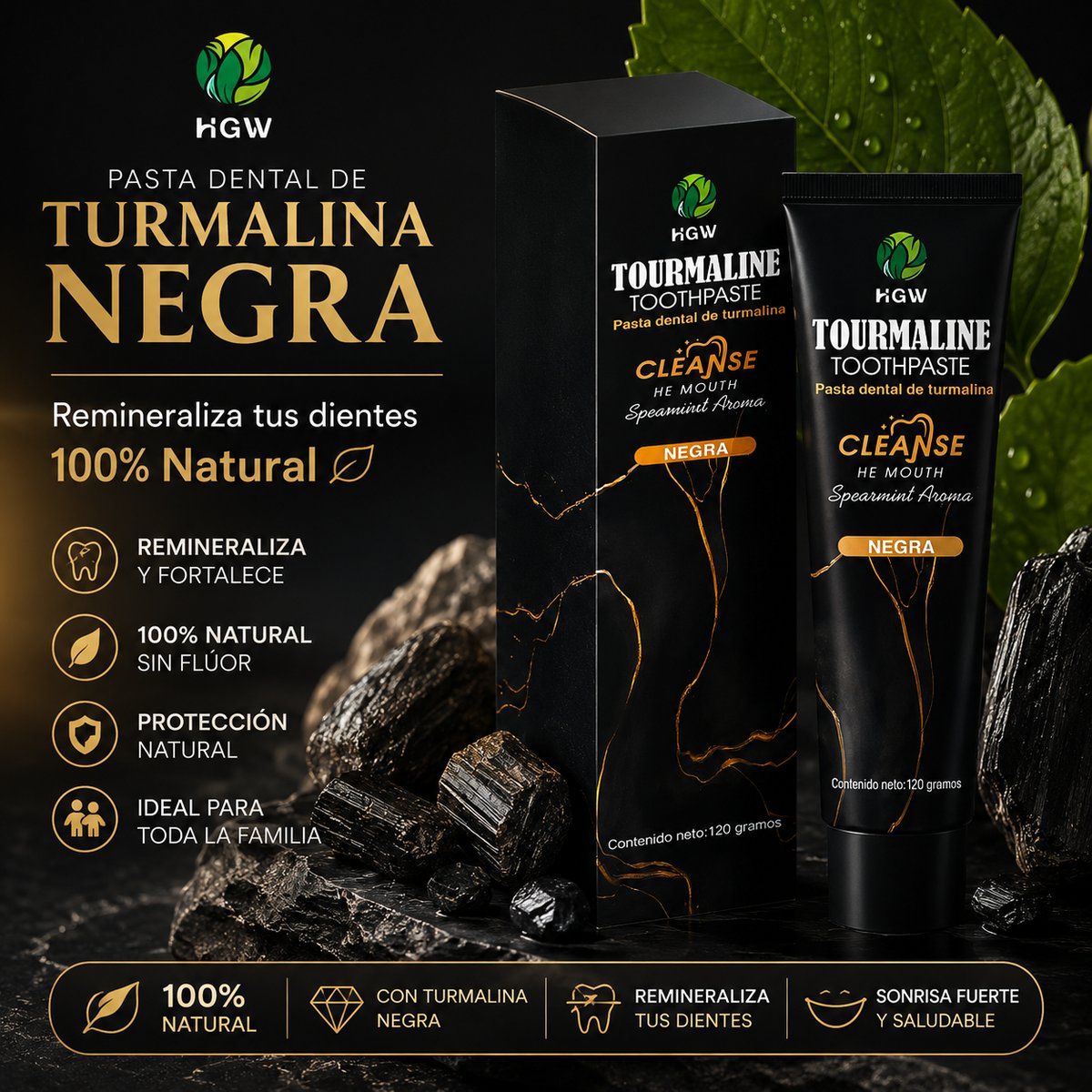 HGW Pasta Dental de Turmalina Negra